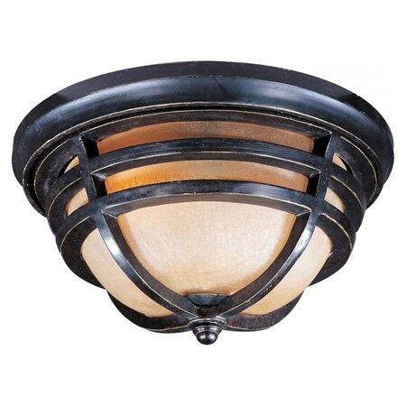 Maxim Two Light Artesian Bronze Mocha Cloud Glass Outdoor Flush Mount 40109MCAT